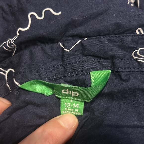 Dip Boy Blue American BBQ Graphic Print SS Cotton Button Front Shirt Large 12-14 - Picture 6 of 6